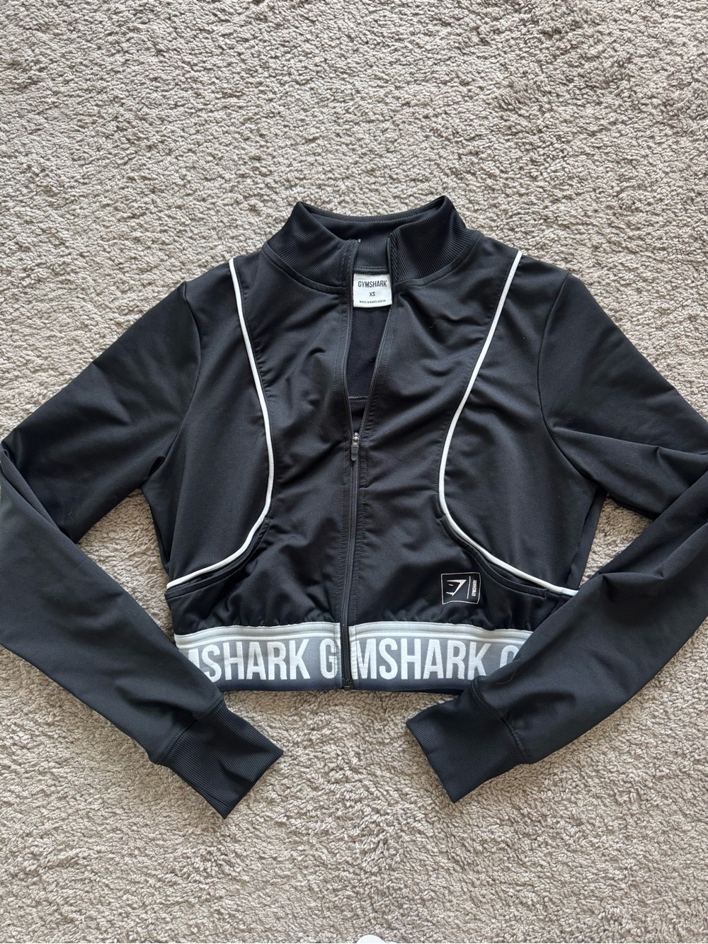 Gymshark Black Cropped Zip Jacket